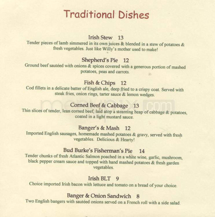 O'Briens Irish Restaurant - Santa Monica, CA menu_pic
