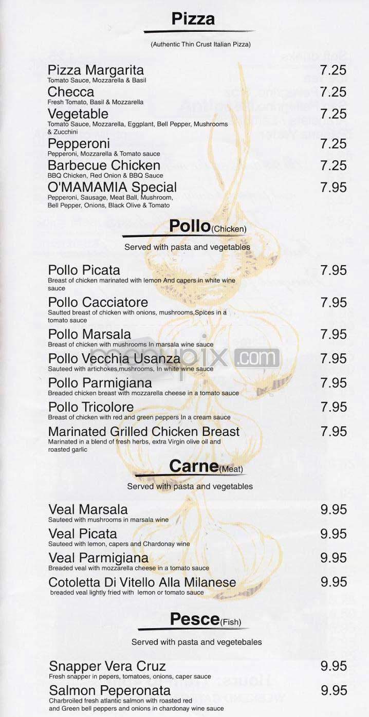 O'Mamma Mia - Los Angeles, CA menu_pic