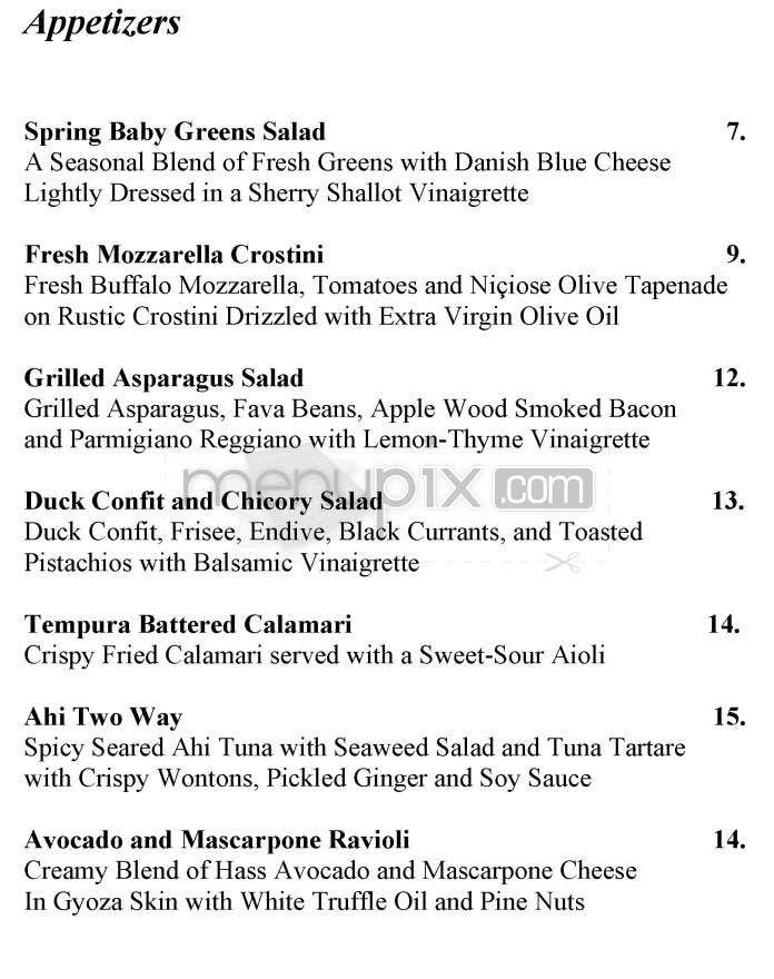 O Bar - West Hollywood, CA menu_pic