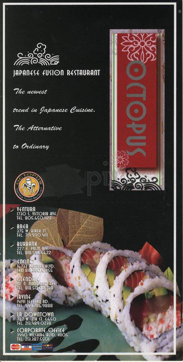 Octopus Japanese Restaurant - Glendale, CA menu_pic
