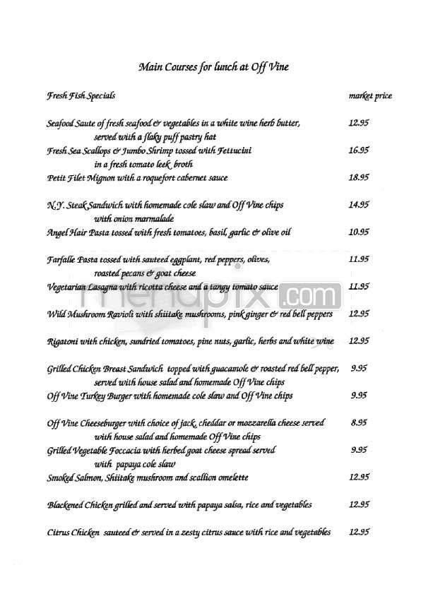 Off Vine - Los Angeles, CA menu_pic