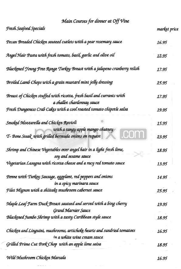 Off Vine - Los Angeles, CA menu_pic