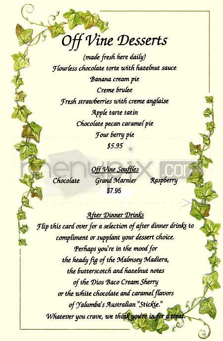 Off Vine - Los Angeles, CA menu_pic