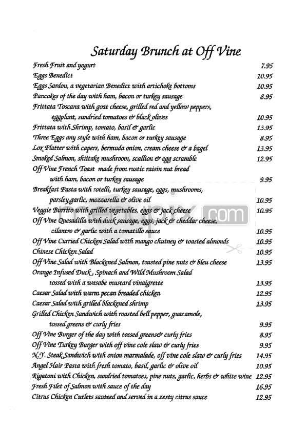 Off Vine - Los Angeles, CA menu_pic