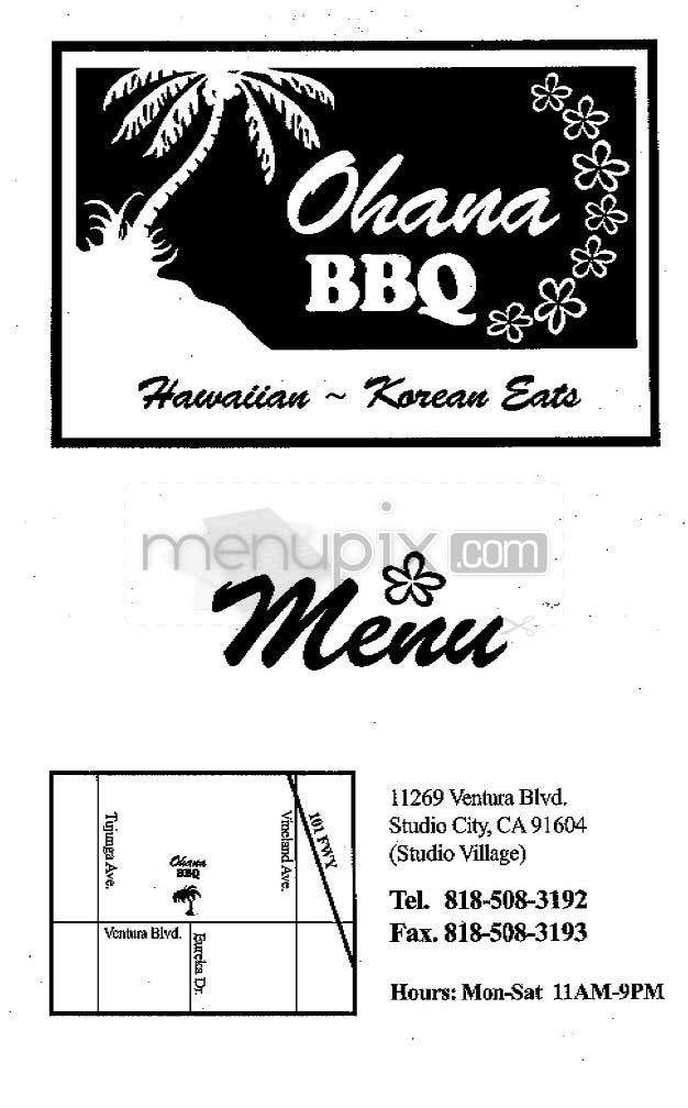 Ohana BBQ - Studio City, CA menu_pic