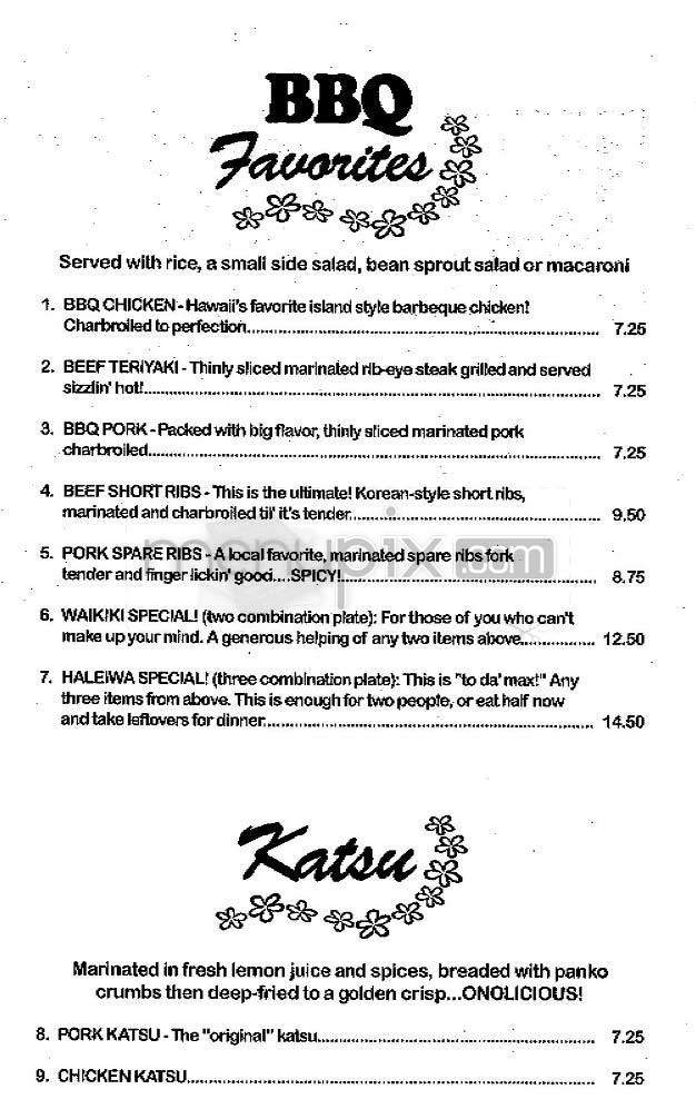 Ohana BBQ - Studio City, CA menu_pic