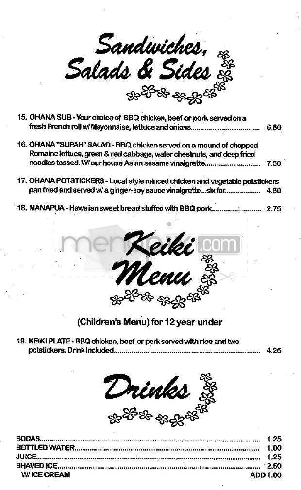Ohana BBQ - Studio City, CA menu_pic