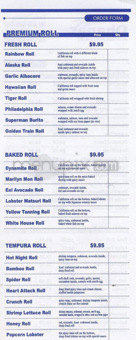 Ohana - Pasadena, CA menu_pic