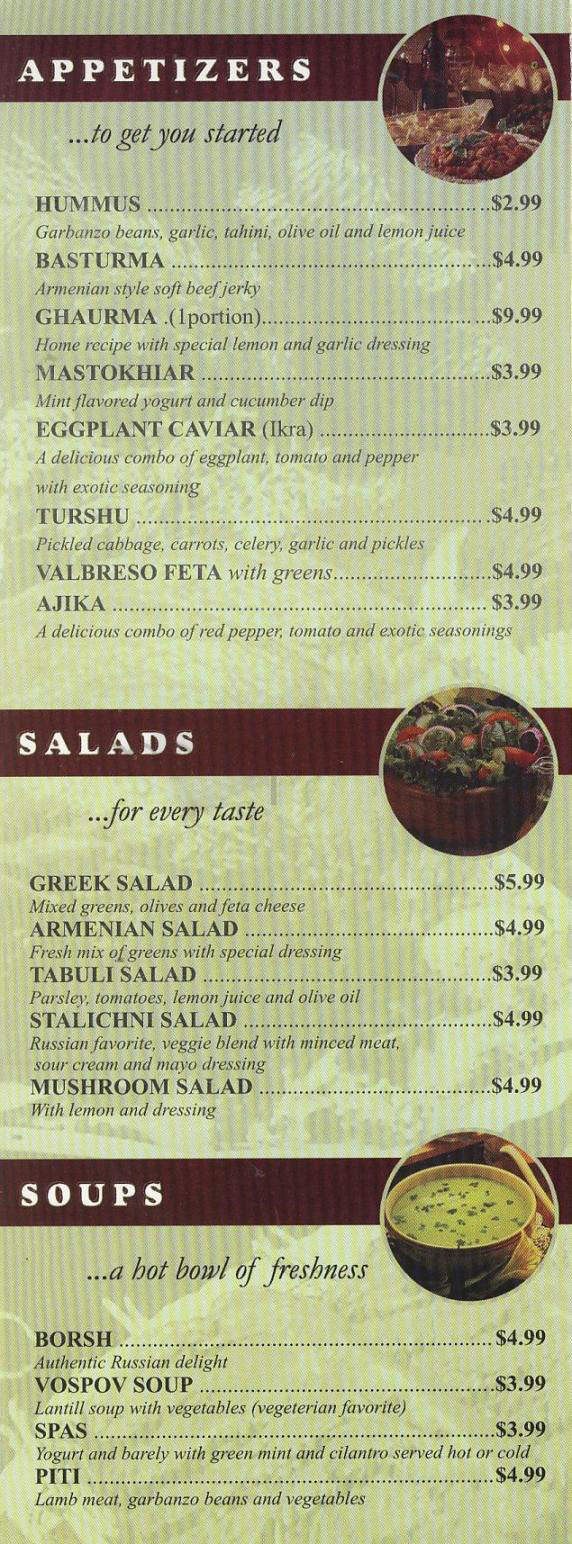 Old Gyumri - Glendale, CA menu_pic