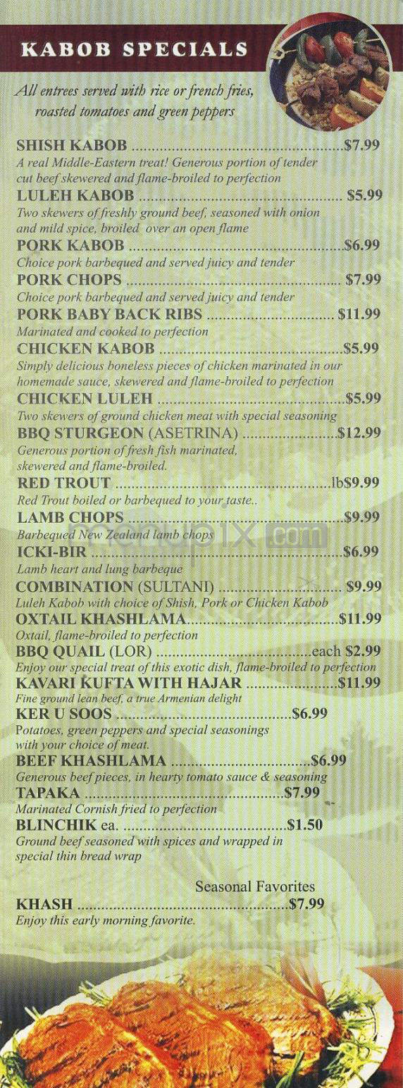 Old Gyumri - Glendale, CA menu_pic