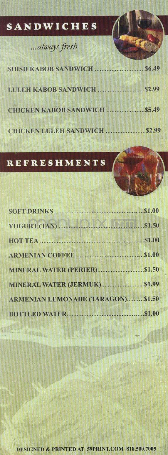 Old Gyumri - Glendale, CA menu_pic