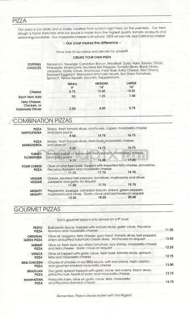 Old Venice - Manhattan Beach, CA menu_pic