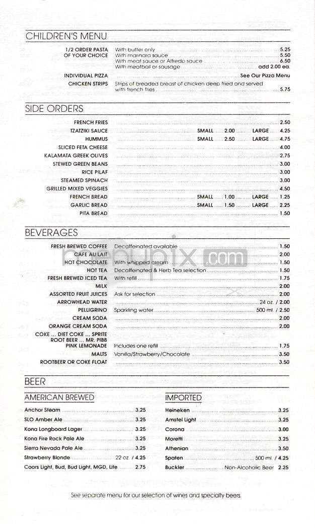 Old Venice - Manhattan Beach, CA menu_pic