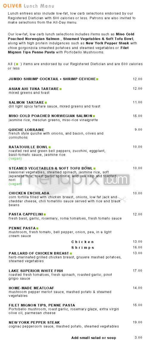 Oliver - Beverly Hills, CA menu_pic