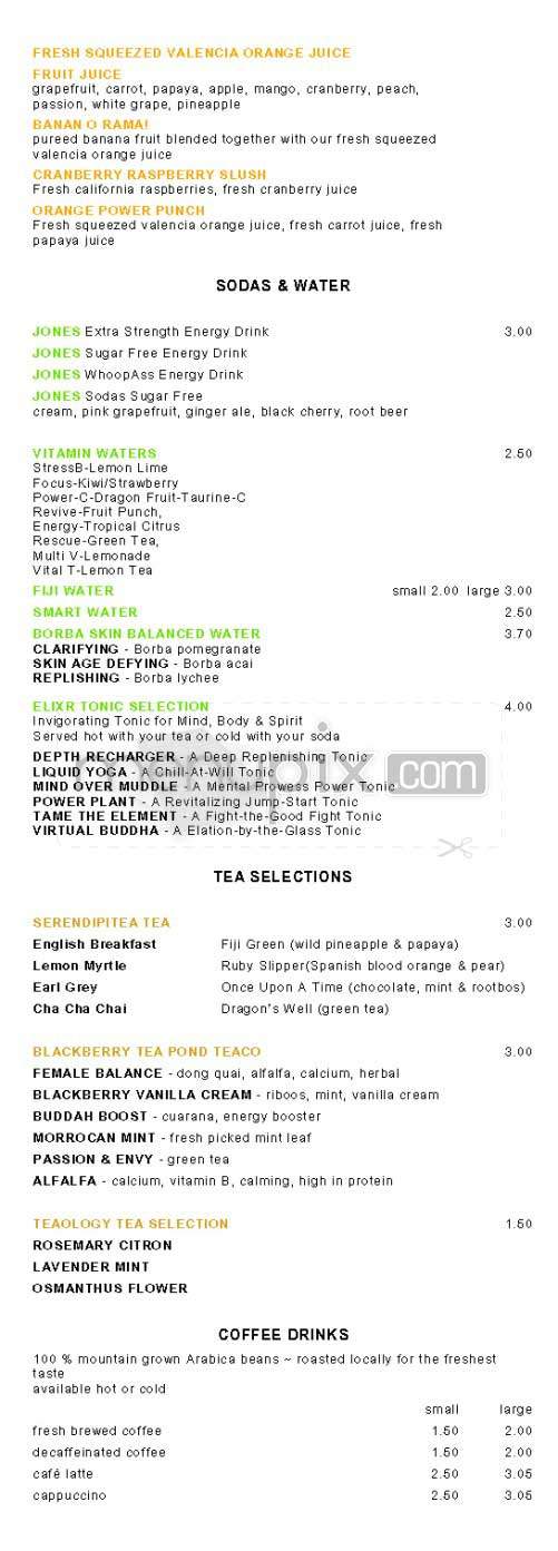 Oliver - Beverly Hills, CA menu_pic