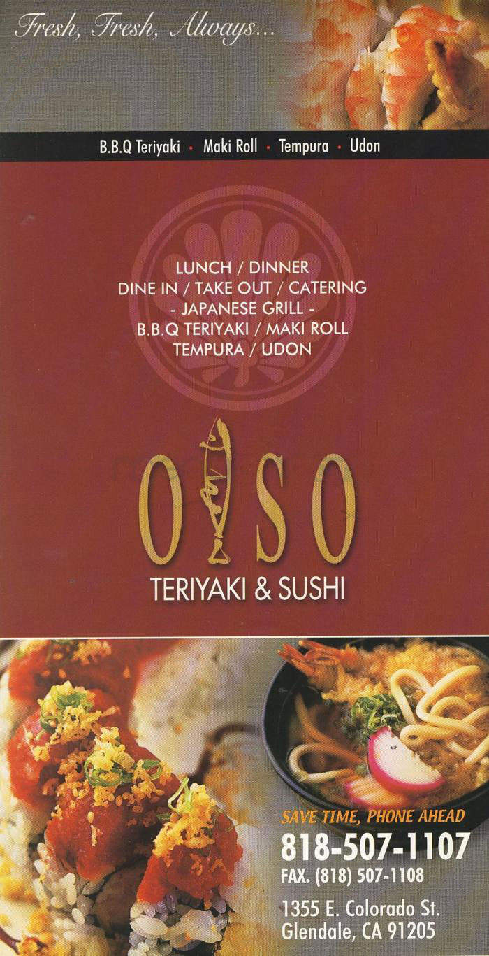 Olso - Glendale, CA menu_pic