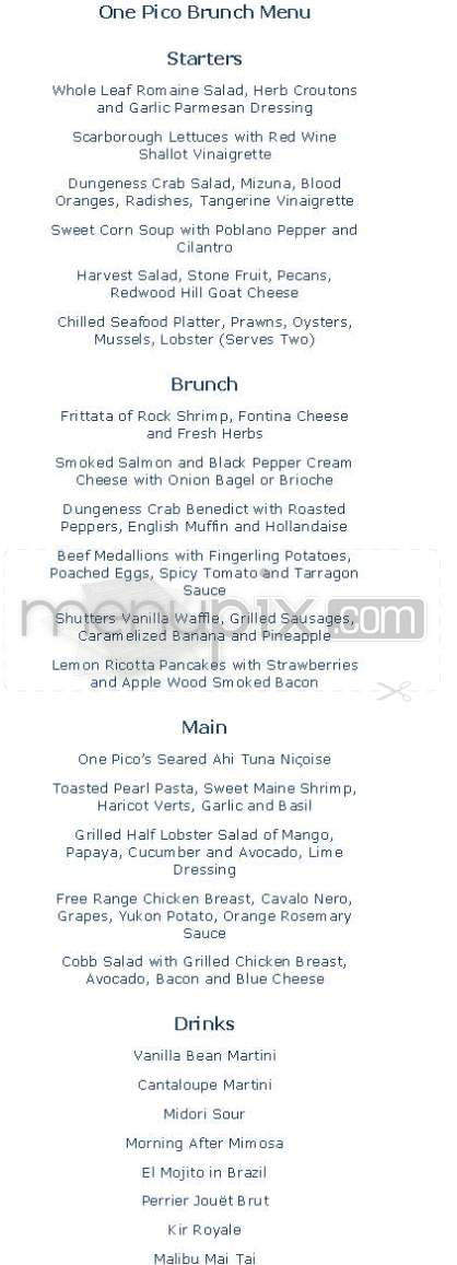 One Pico - Santa Monica, CA menu_pic