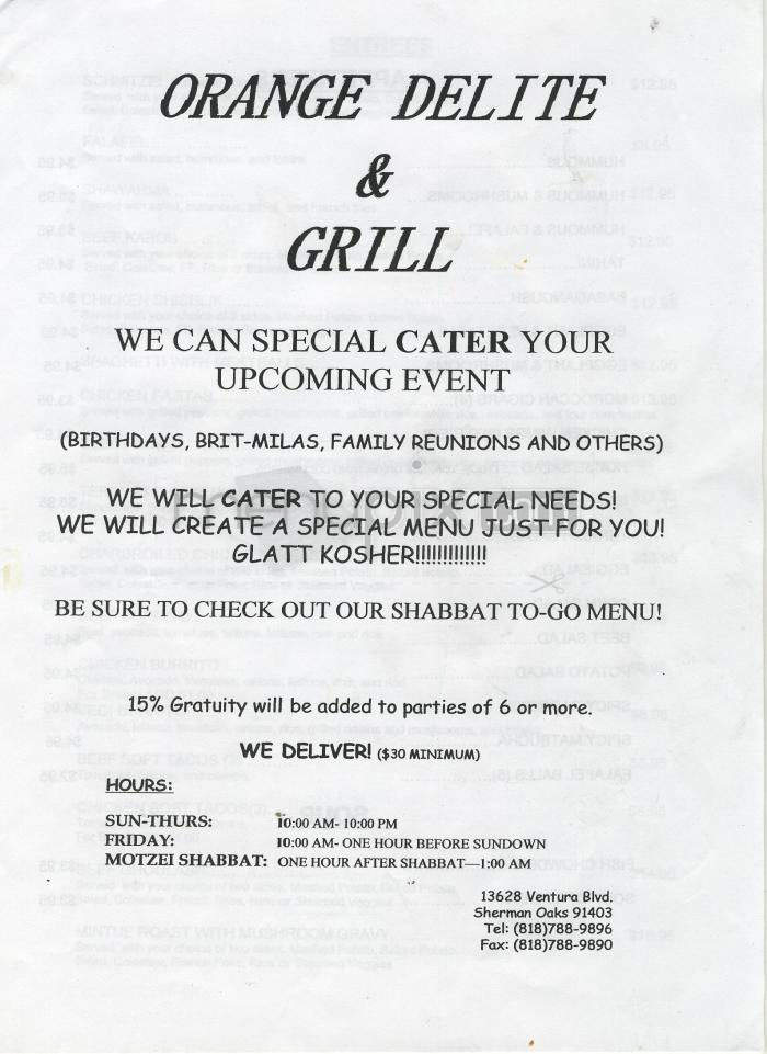 Orange Delite - Sherman Oaks, CA menu_pic