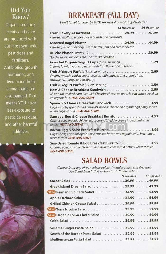 Organic To Go - Los Angeles, CA menu_pic