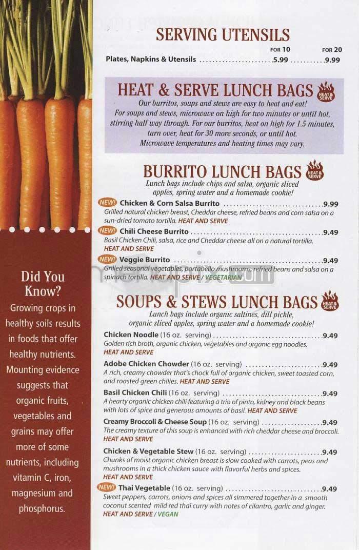 Organic To Go - Los Angeles, CA menu_pic