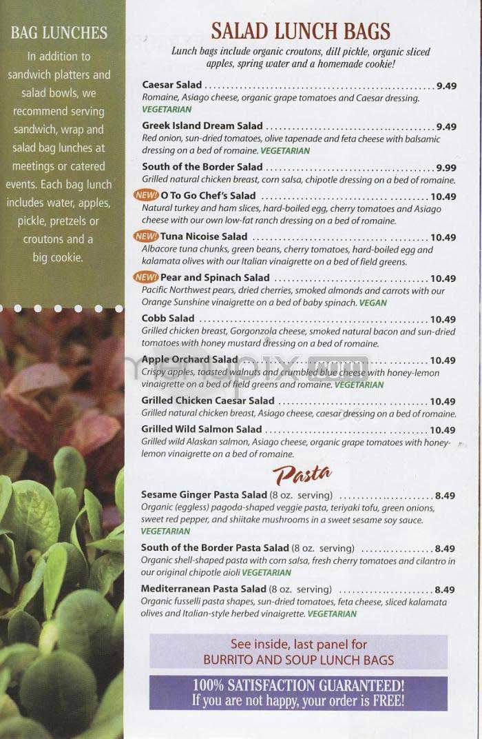 Organic To Go - Los Angeles, CA menu_pic