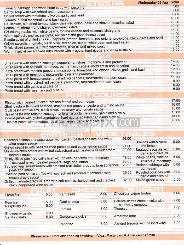 Orso - Los Angeles, CA menu_pic