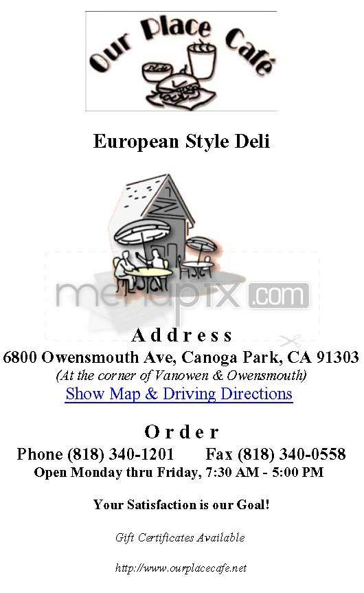 Our Place Cafe - Canoga Park, CA menu_pic