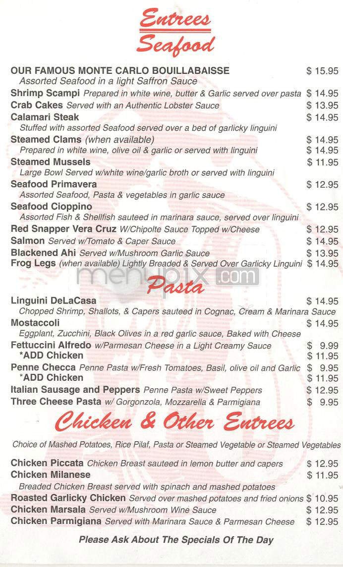Oyster House Saloon - Studio City, CA menu_pic