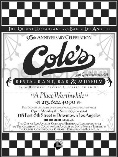 P E Cole's Buffet - Los Angeles, CA menu_pic