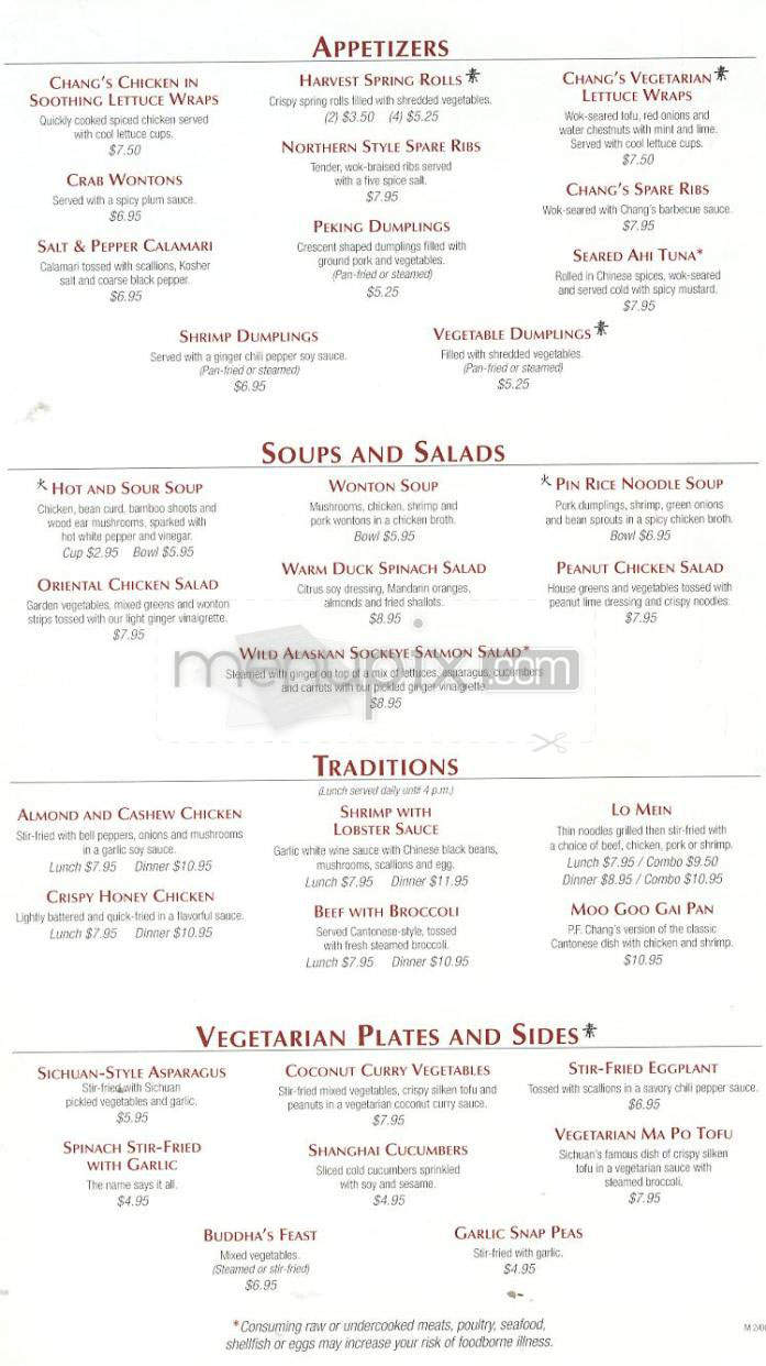 P.F. Chang's China Bistro - Santa Monica, CA menu_pic