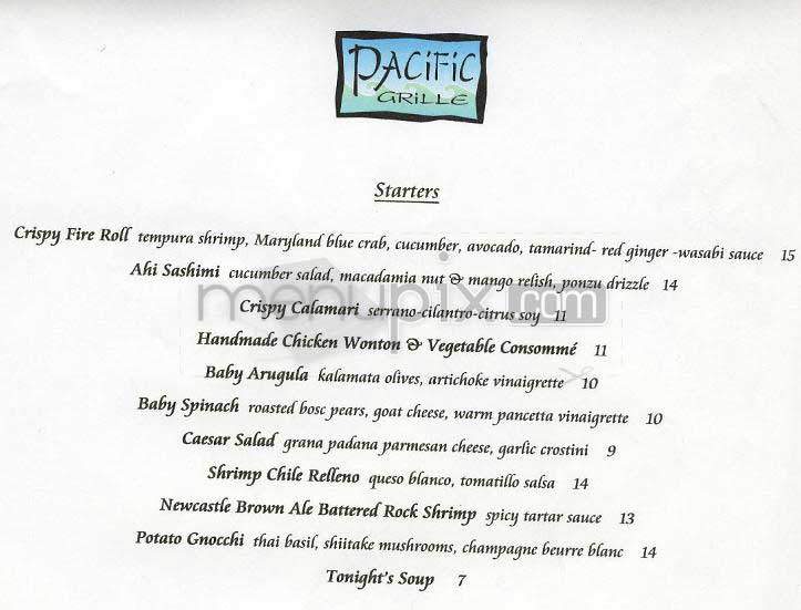 Pacific Grille - Los Angeles, CA menu_pic