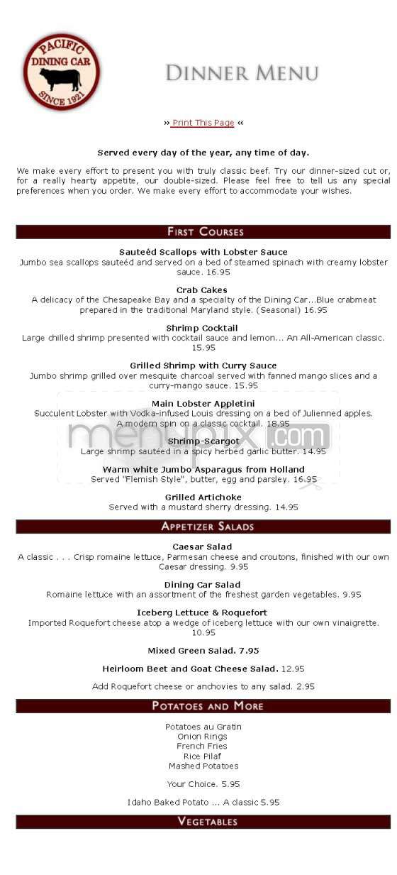 Pacific Dining Car - Los Angeles, CA menu_pic