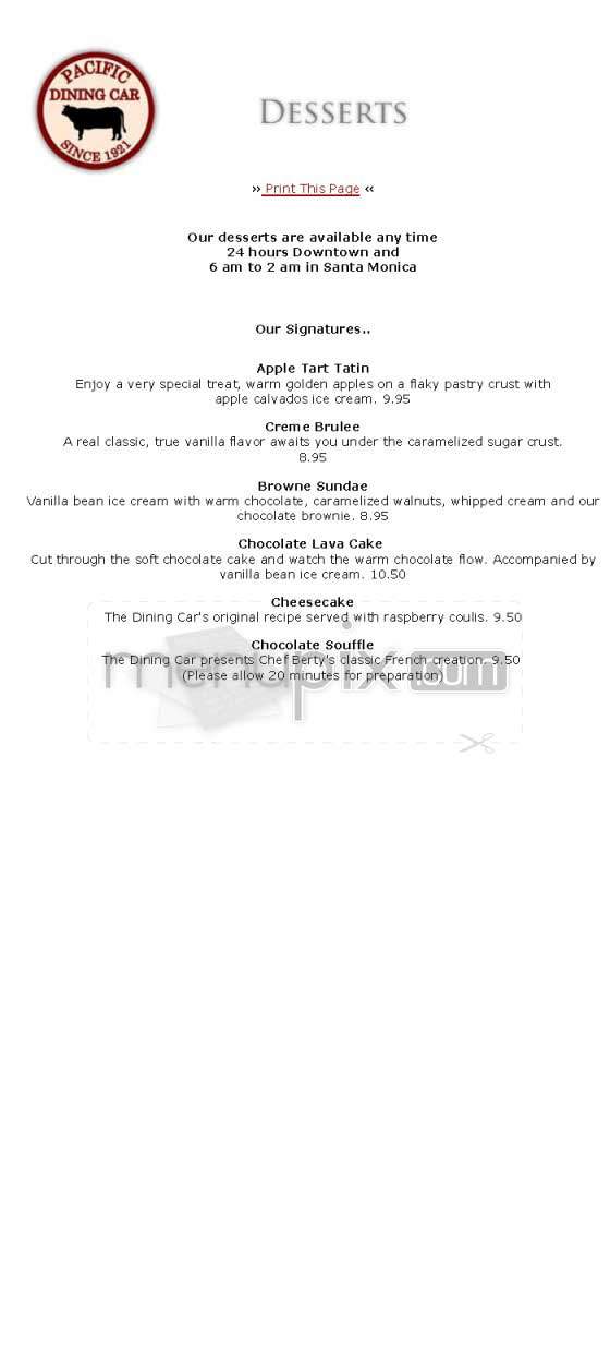 Pacific Dining Car - Los Angeles, CA menu_pic