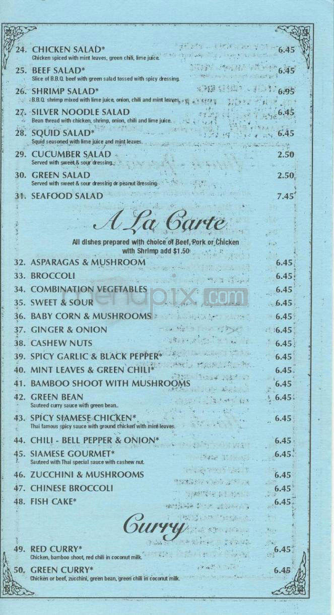 Pad Thai Thai Cuisine - Pasadena, CA menu_pic