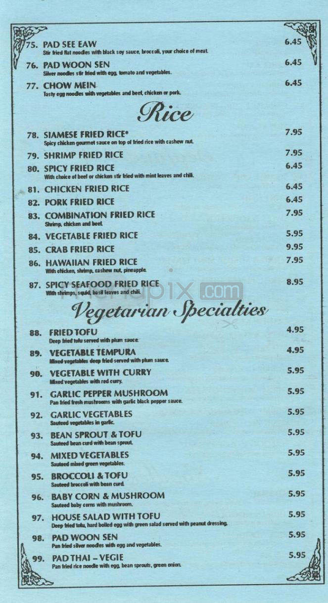 Pad Thai Thai Cuisine - Pasadena, CA menu_pic