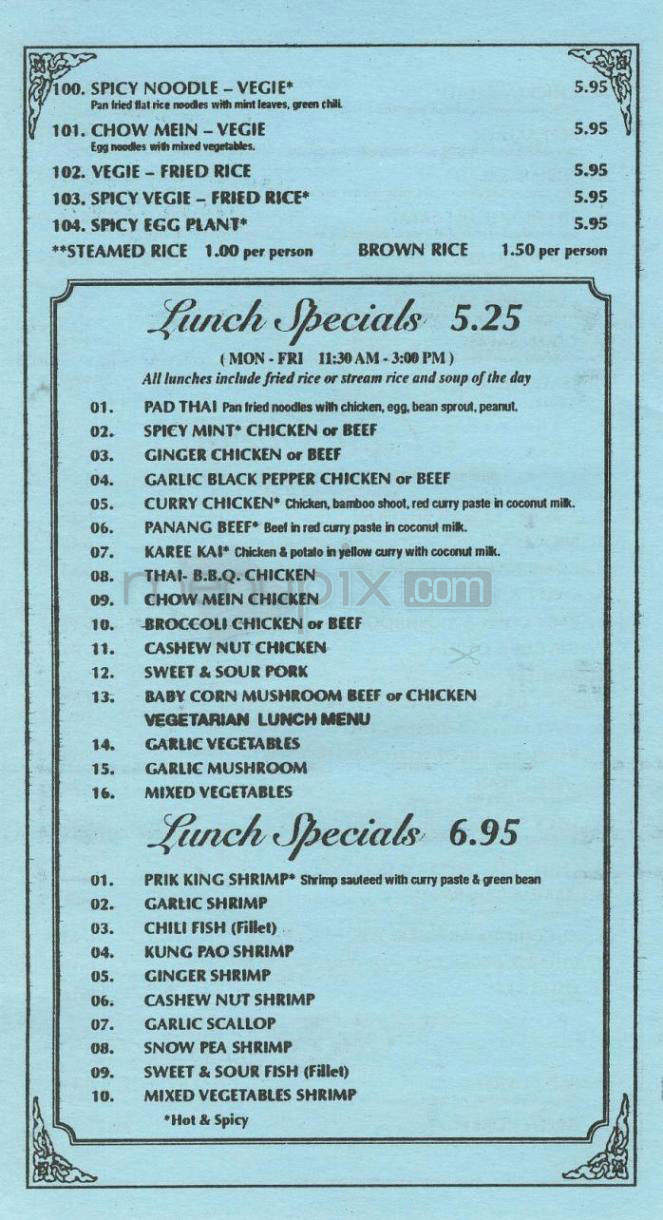 Pad Thai Thai Cuisine - Pasadena, CA menu_pic