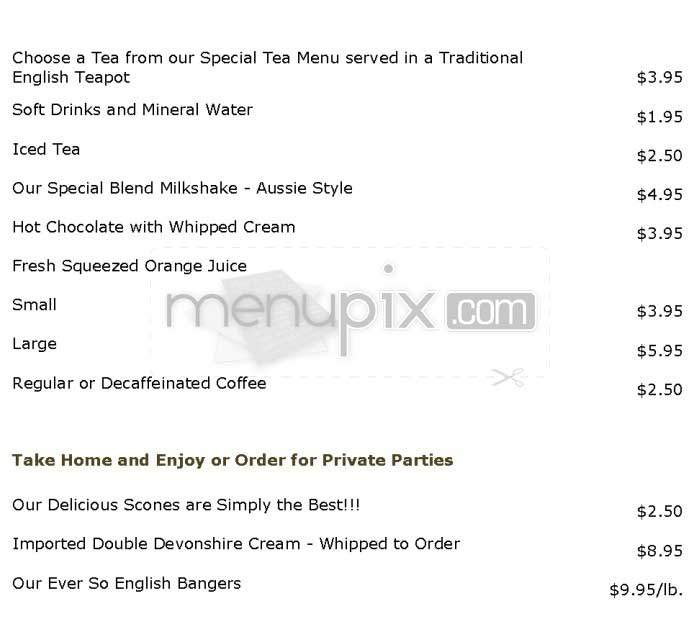 Paddington's Tea Room - Beverly Hills, CA menu_pic