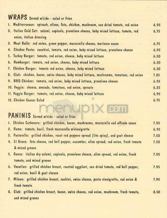 Pagliaccis - Studio City, CA menu_pic