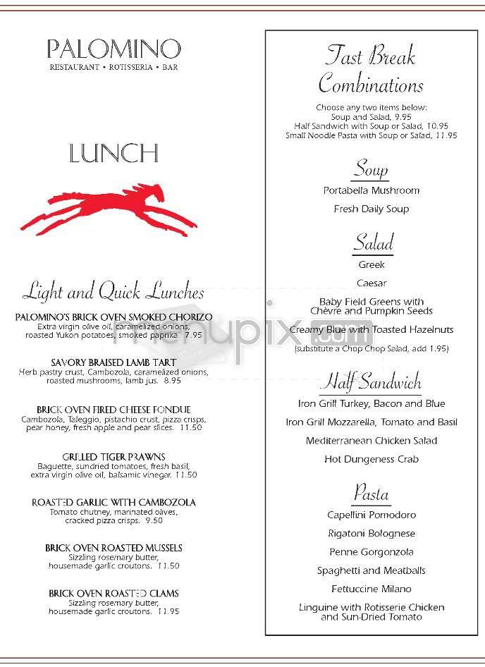 Palomino Euro-Bistro - Los Angeles, CA menu_pic