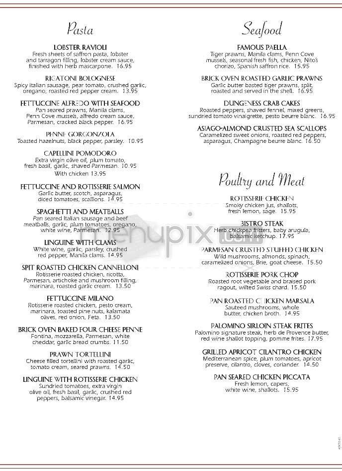 Palomino Euro-Bistro - Los Angeles, CA menu_pic