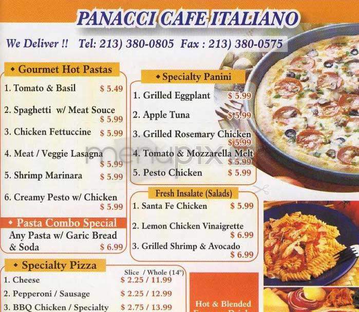 Panacci Cafe Italiano - Los Angeles, CA menu_pic