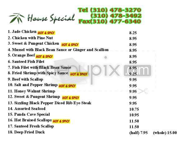 Panda Cave - Los Angeles, CA menu_pic