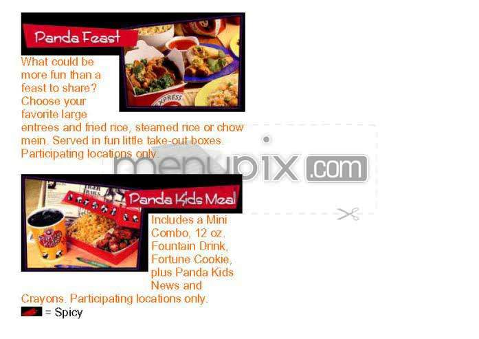 Panda Inn - Glendale, CA menu_pic