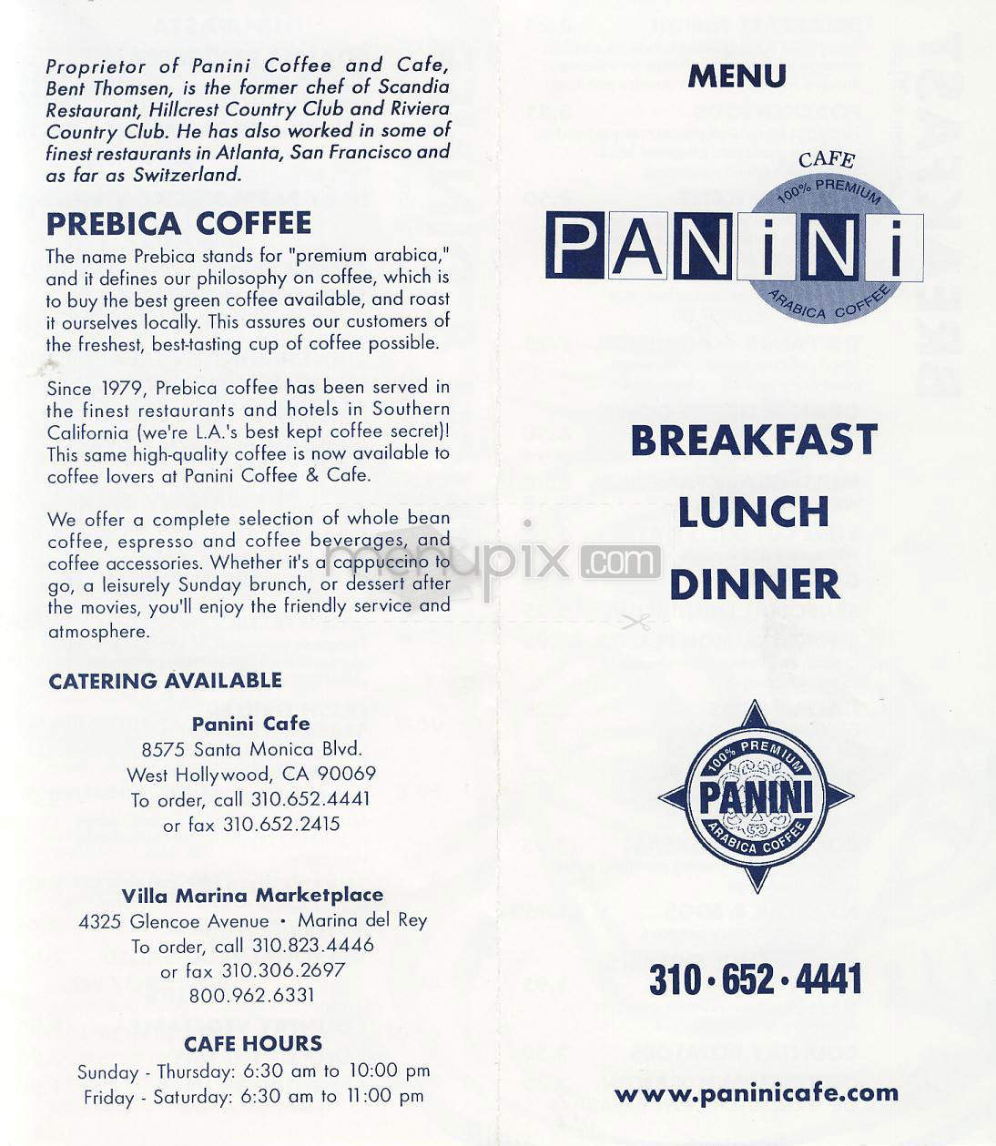 Panini Cafe - Mississauga, ON menu_pic