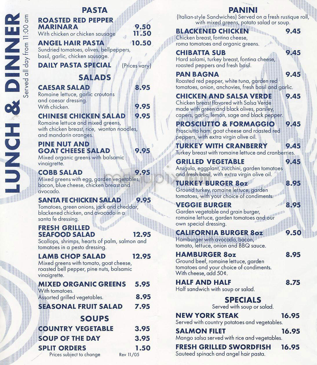 Panini Cafe - Mississauga, ON menu_pic