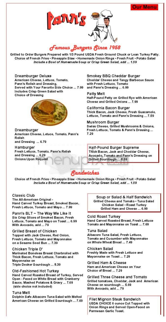 Pann's - Los Angeles, CA menu_pic