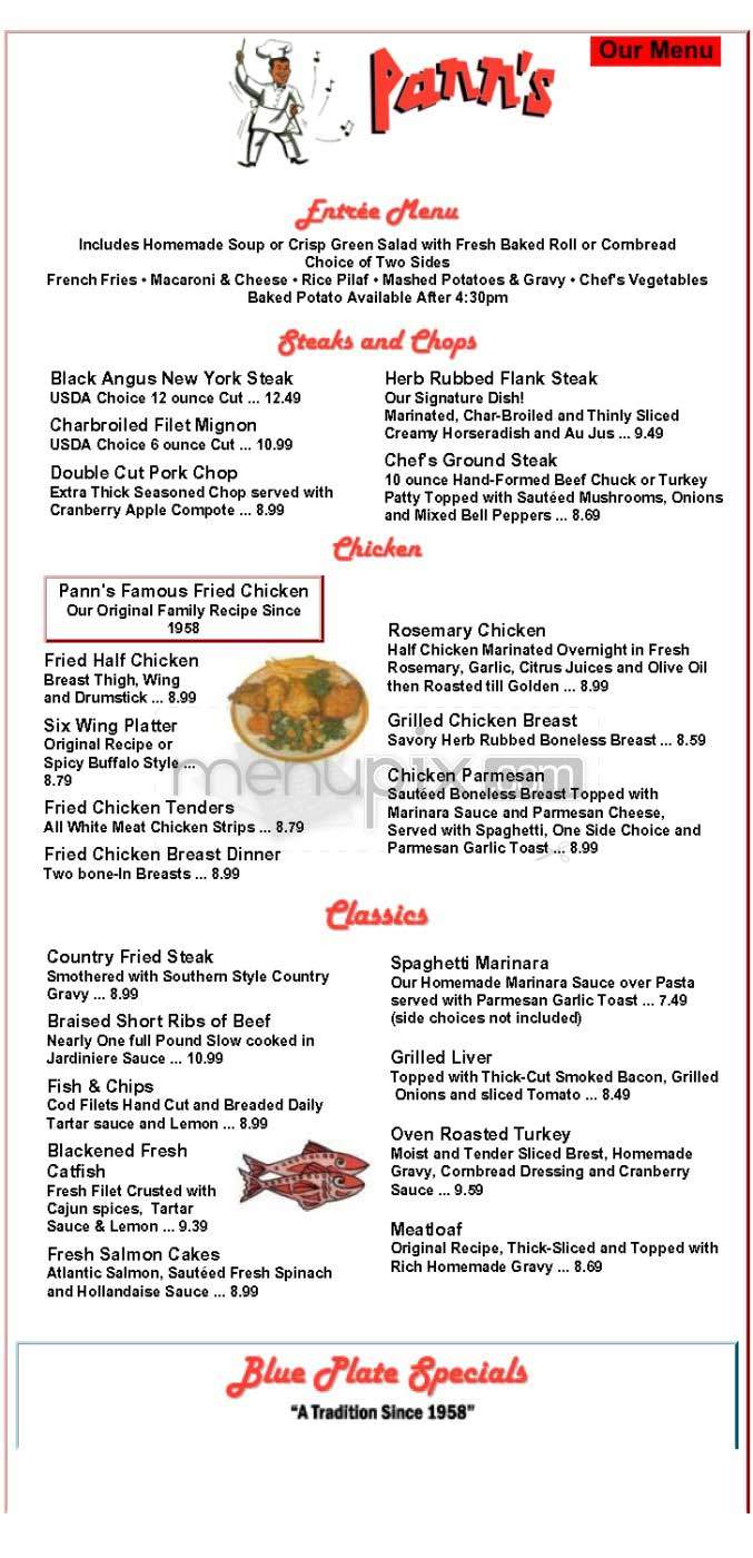 Pann's - Los Angeles, CA menu_pic