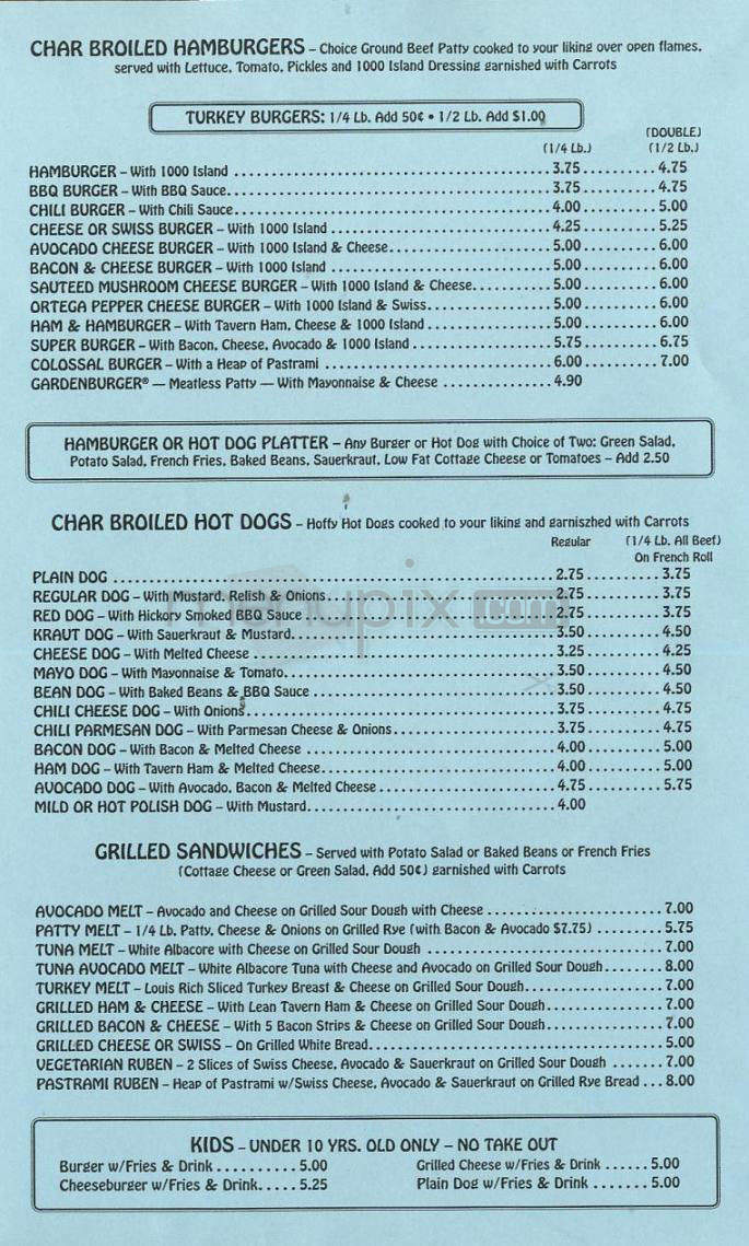 Papoo's Hot Dog Show - Burbank, CA menu_pic