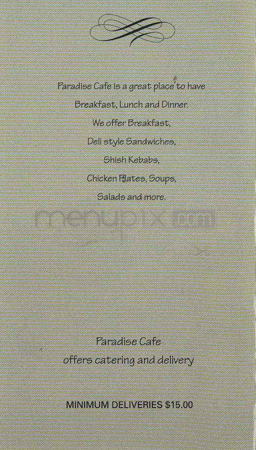 Paradise Pastry & Cafe - Glendale, CA menu_pic