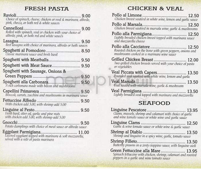 Pasta Factory - Marina Del Rey, CA menu_pic